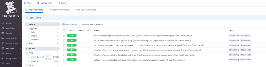 z/IRIS importable Monitors DataDog z/IRIS importable Monitors DataDog